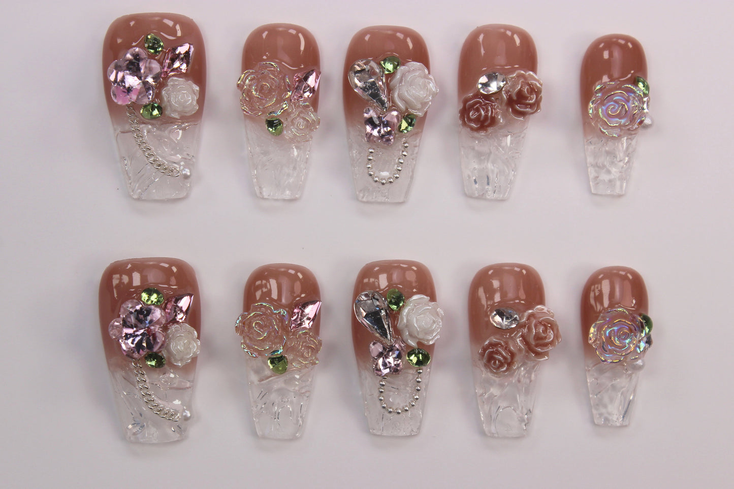 Mama Roses (Handmade Press on Nails) - Summer Collection