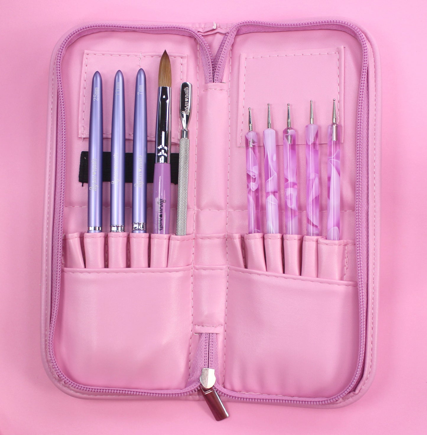 Nail Art Brush & Tool Set (with Zipper Bag)