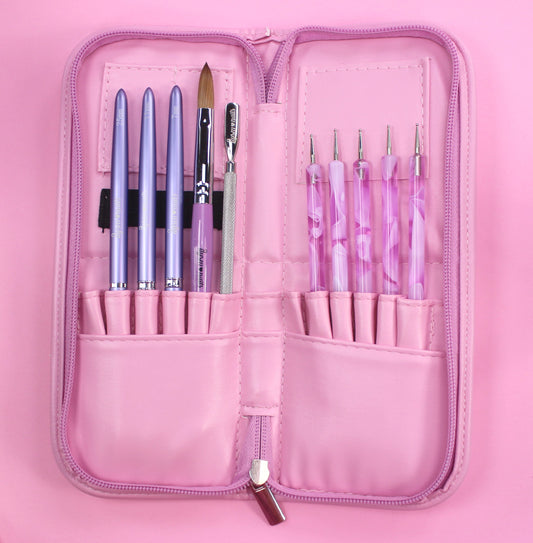 Nail Art Brush & Tool Set (with Zipper Bag)