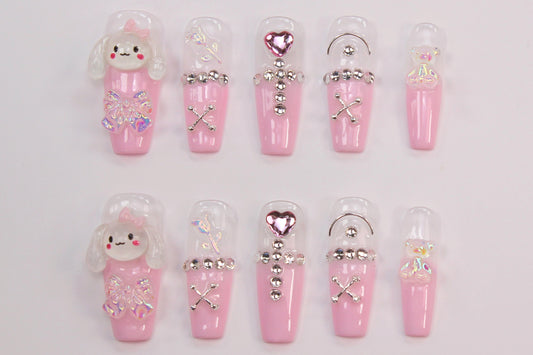 Cutie Pie (Handmade Press on Nails) - Summer Collection