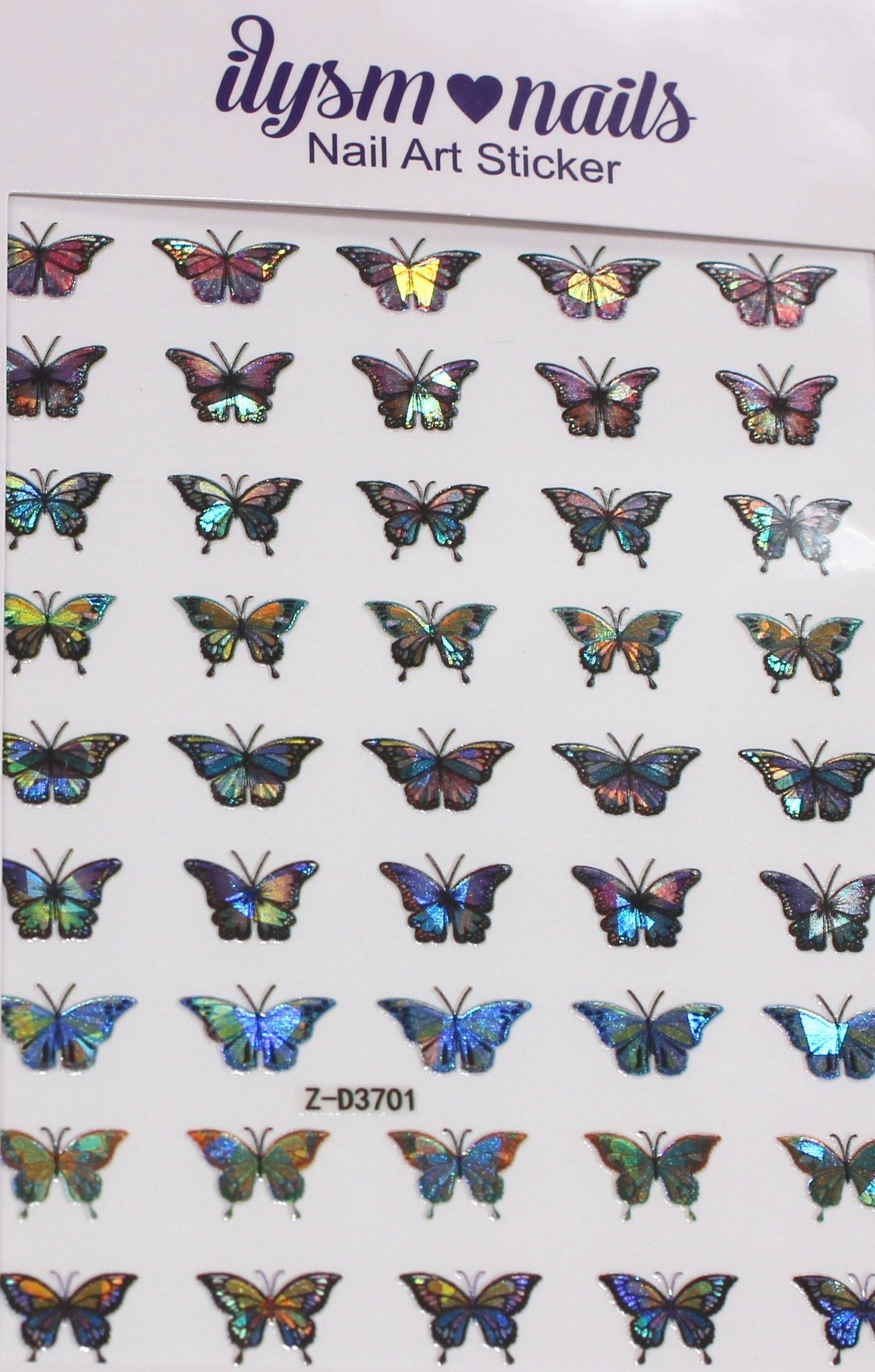 Nail Art Stickers - Holographic Butterflies