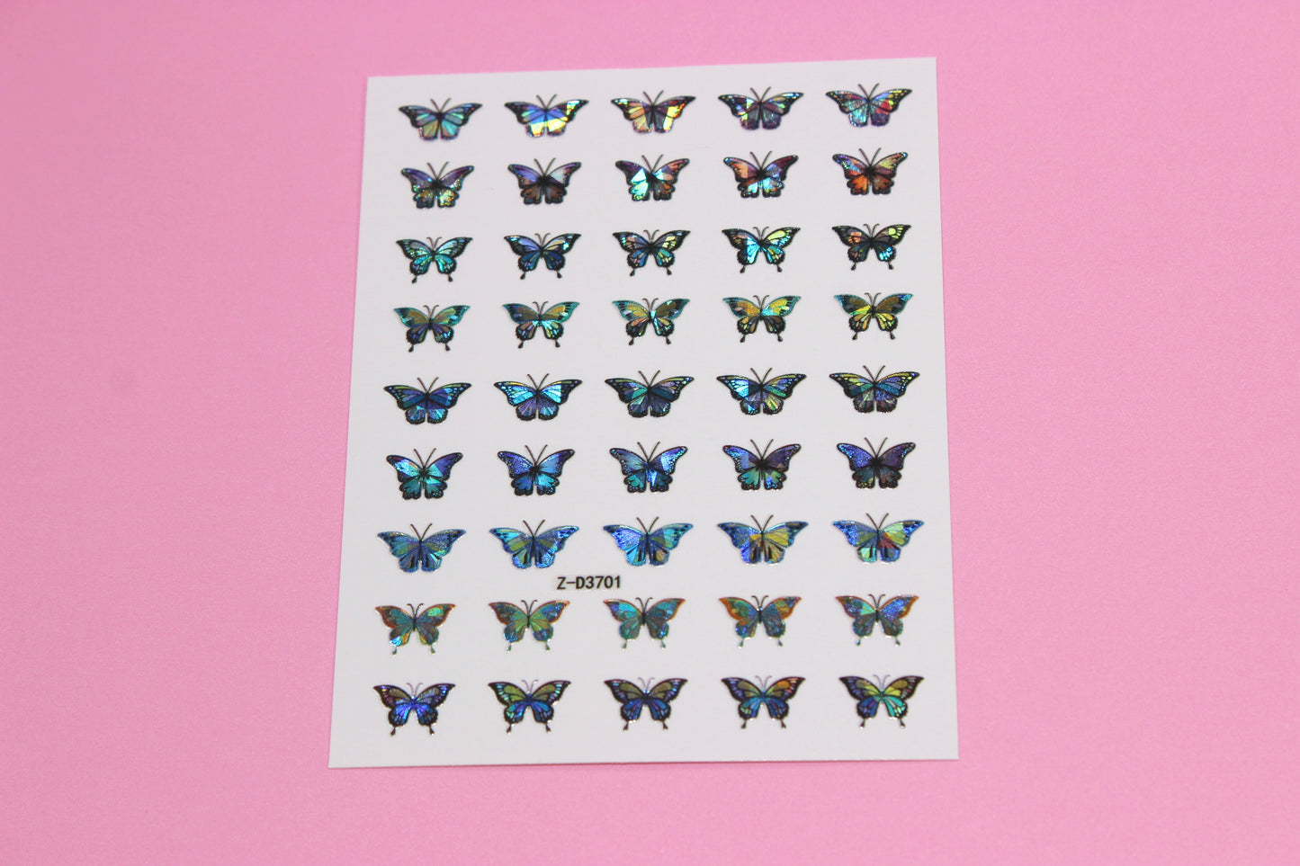 Nail Art Stickers - Holographic Butterflies