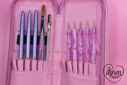 Nail Art Brush & Tool Set (with Zipper Bag)