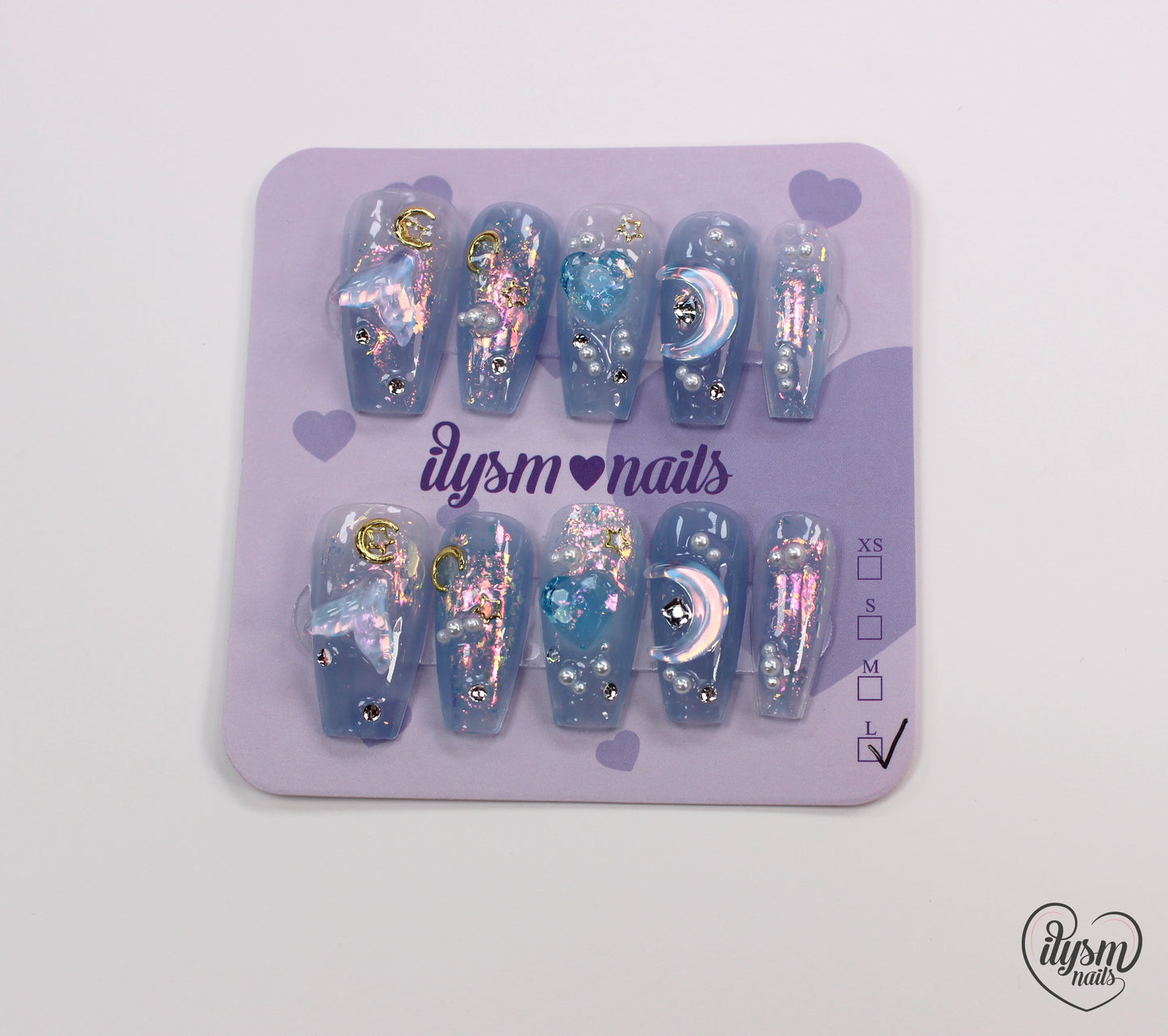 Mermaid Moon (Handmade Press on Nails) - Summer Collection