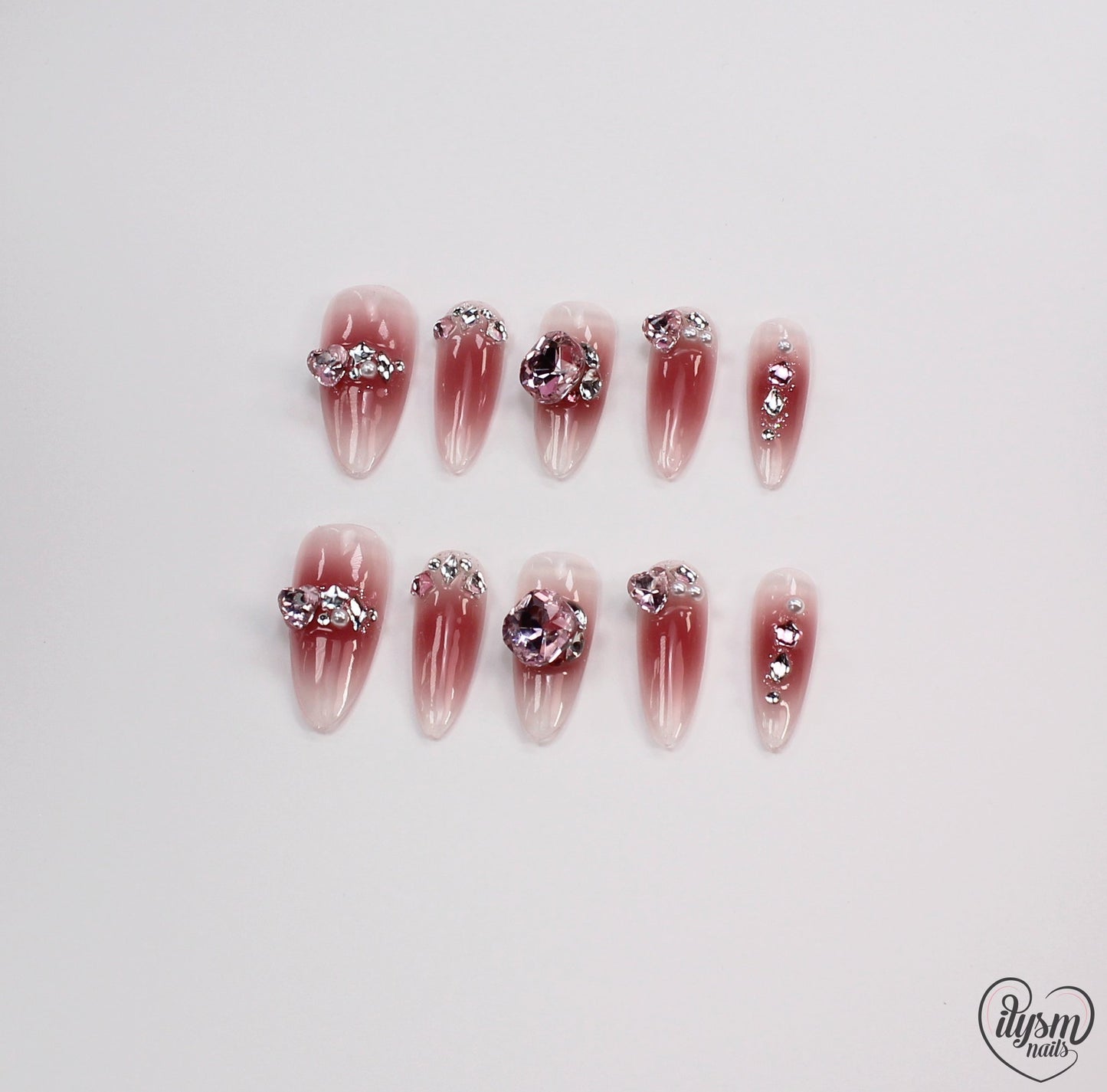 Blushing Bling (Handmade Press on Nails) - Summer Collection