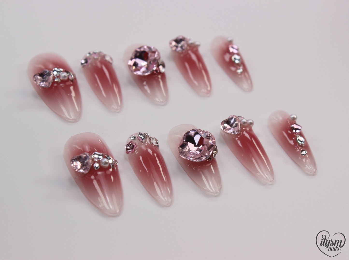 Blushing Bling (Handmade Press on Nails) - Summer Collection