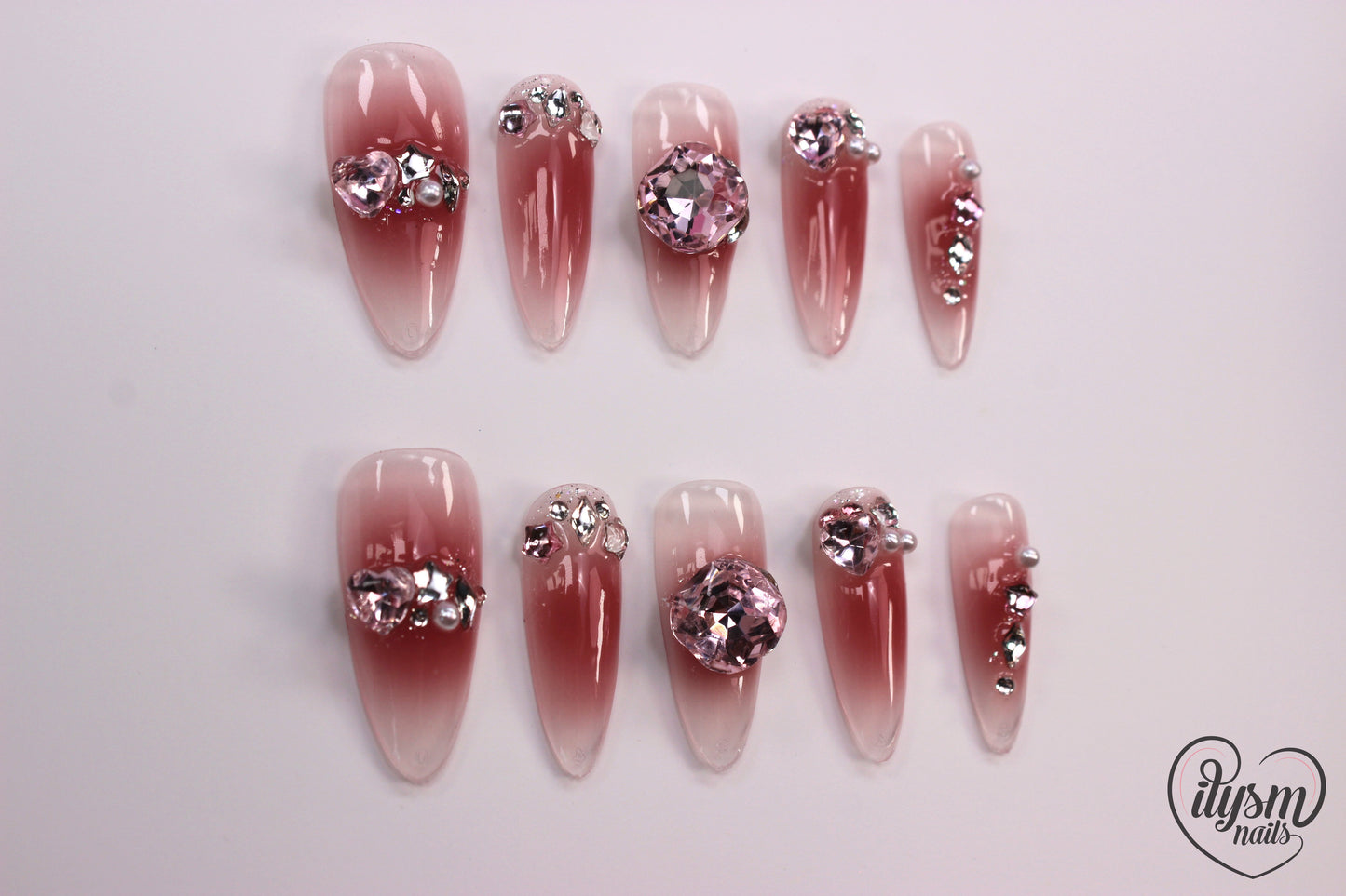 Blushing Bling (Handmade Press on Nails) - Summer Collection