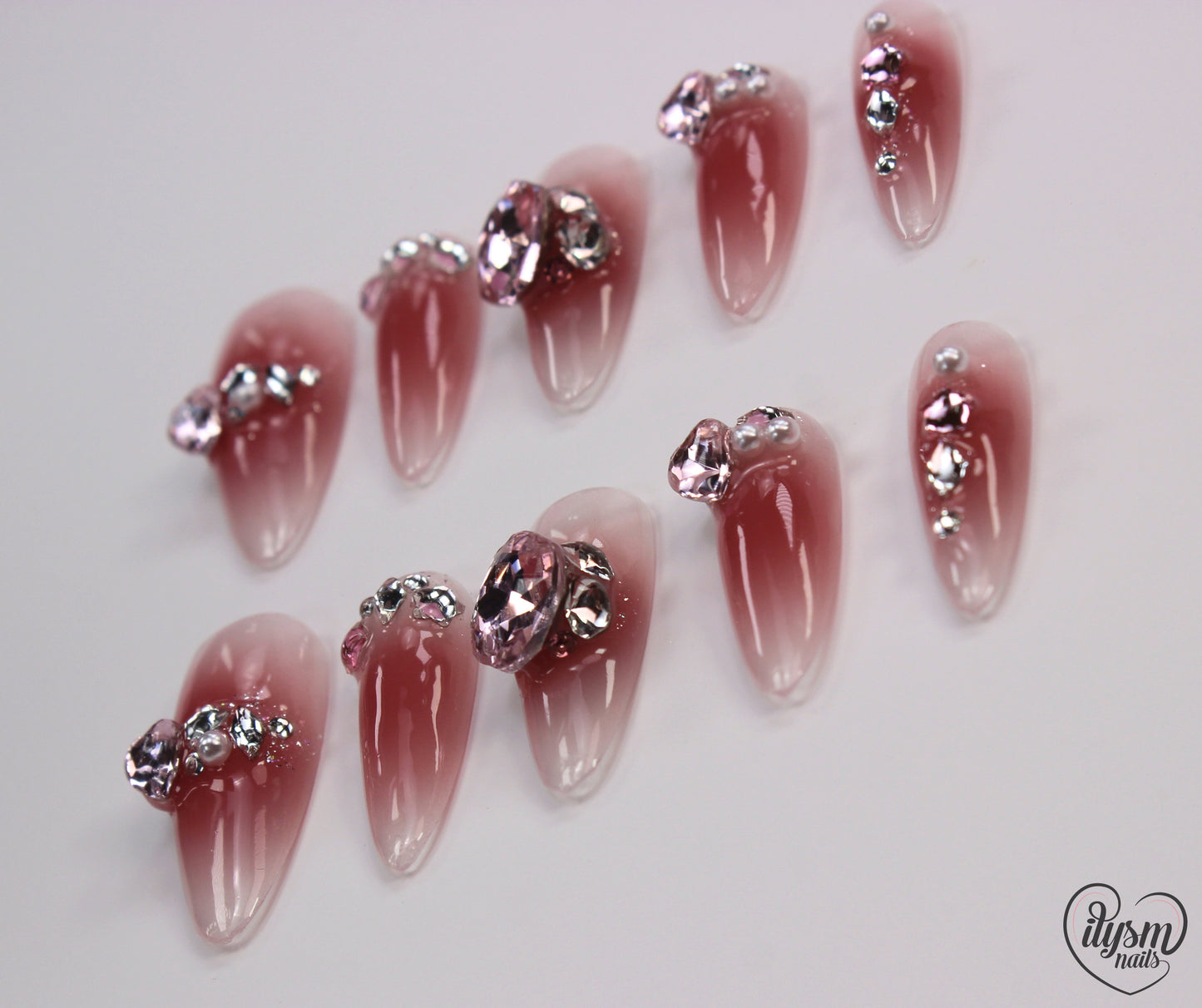 Blushing Bling (Handmade Press on Nails) - Summer Collection