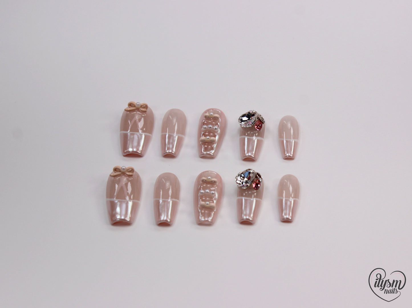 Coquette Ballerina (Handmade Press on Nails) - Summer Collection