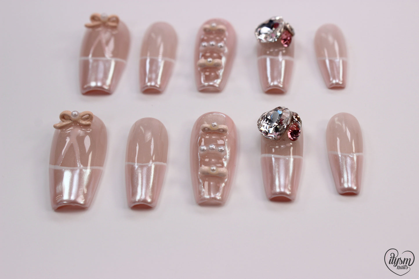 Coquette Ballerina (Handmade Press on Nails) - Summer Collection