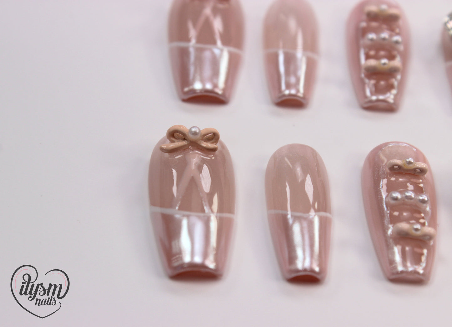 Coquette Ballerina (Handmade Press on Nails) - Summer Collection