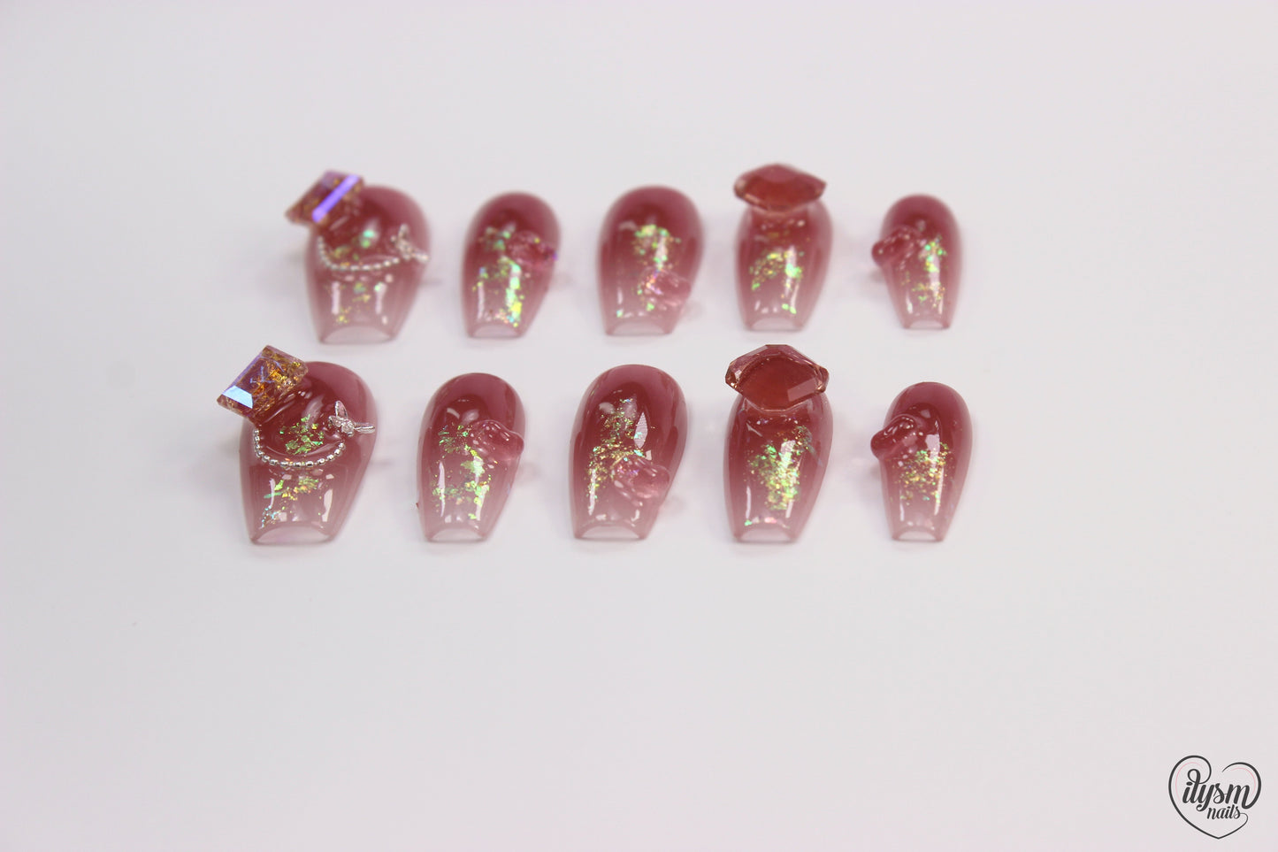 Iridescent Stone (Handmade Press on Nails) - Summer Collection