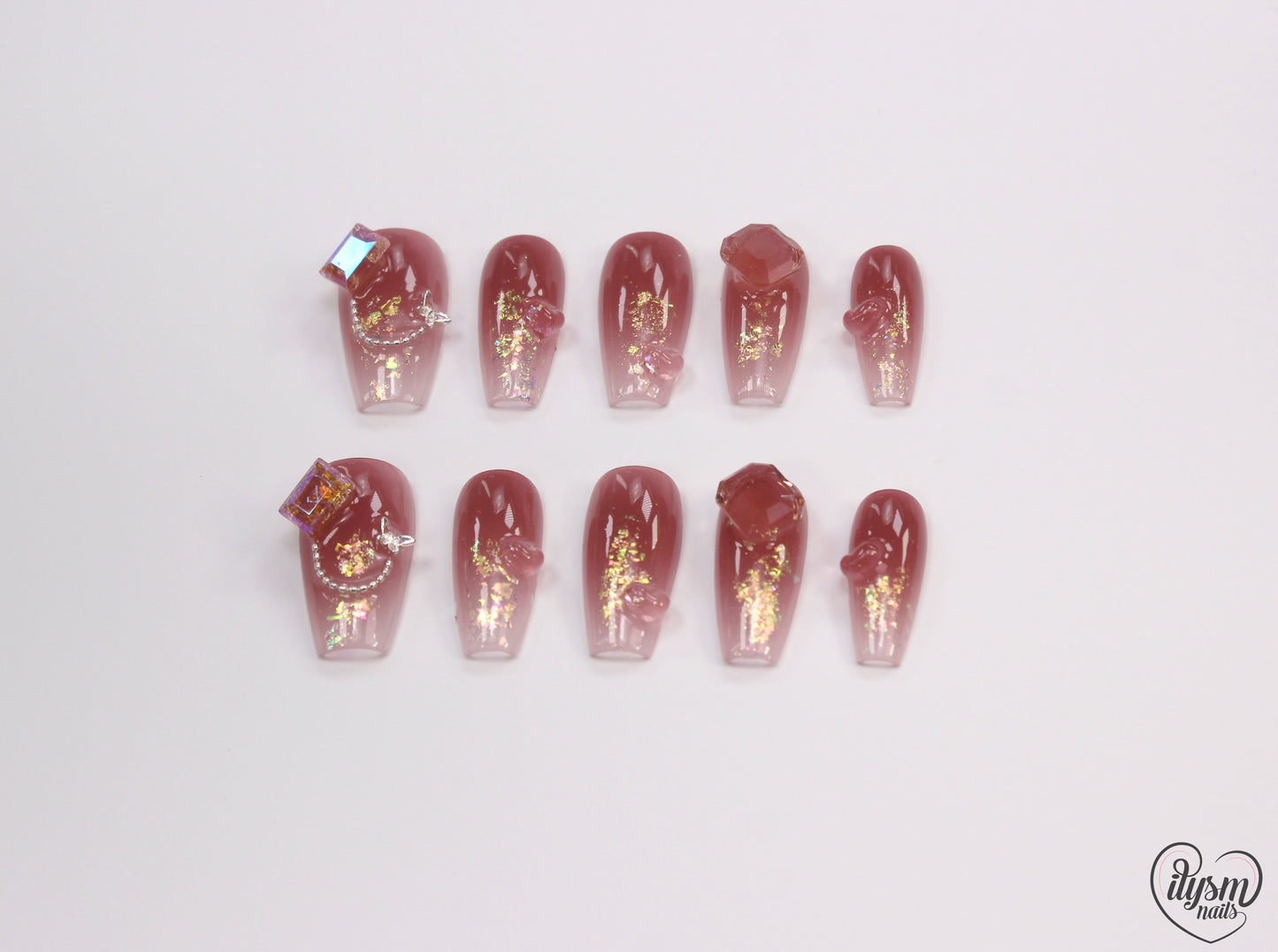 Iridescent Stone (Handmade Press on Nails) - Summer Collection