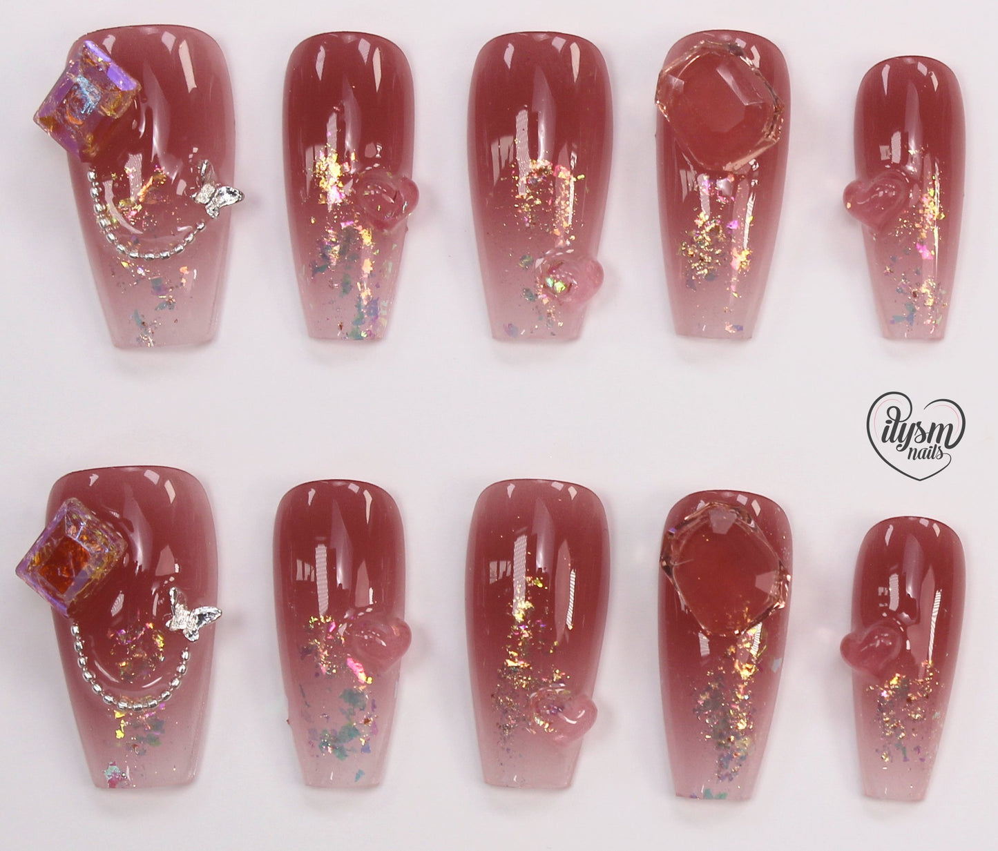 Iridescent Stone (Handmade Press on Nails) - Summer Collection