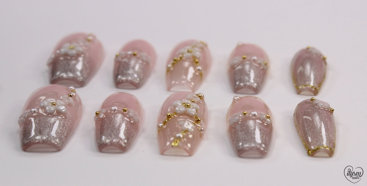 Glam Gardenia (Handmade Press on Nails) - Summer Collection