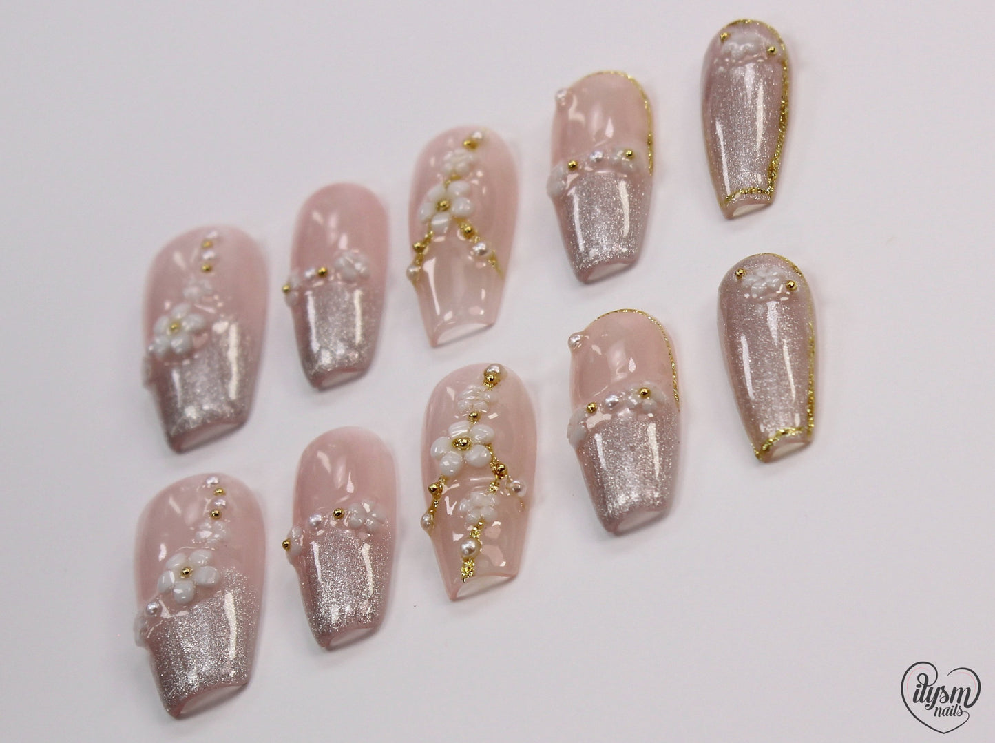 Glam Gardenia (Handmade Press on Nails) - Summer Collection