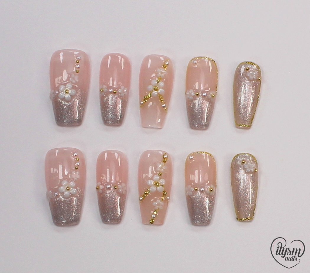 Glam Gardenia (Handmade Press on Nails) - Summer Collection