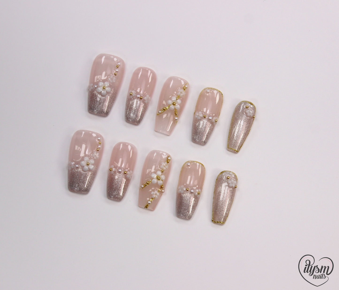 Glam Gardenia (Handmade Press on Nails) - Summer Collection