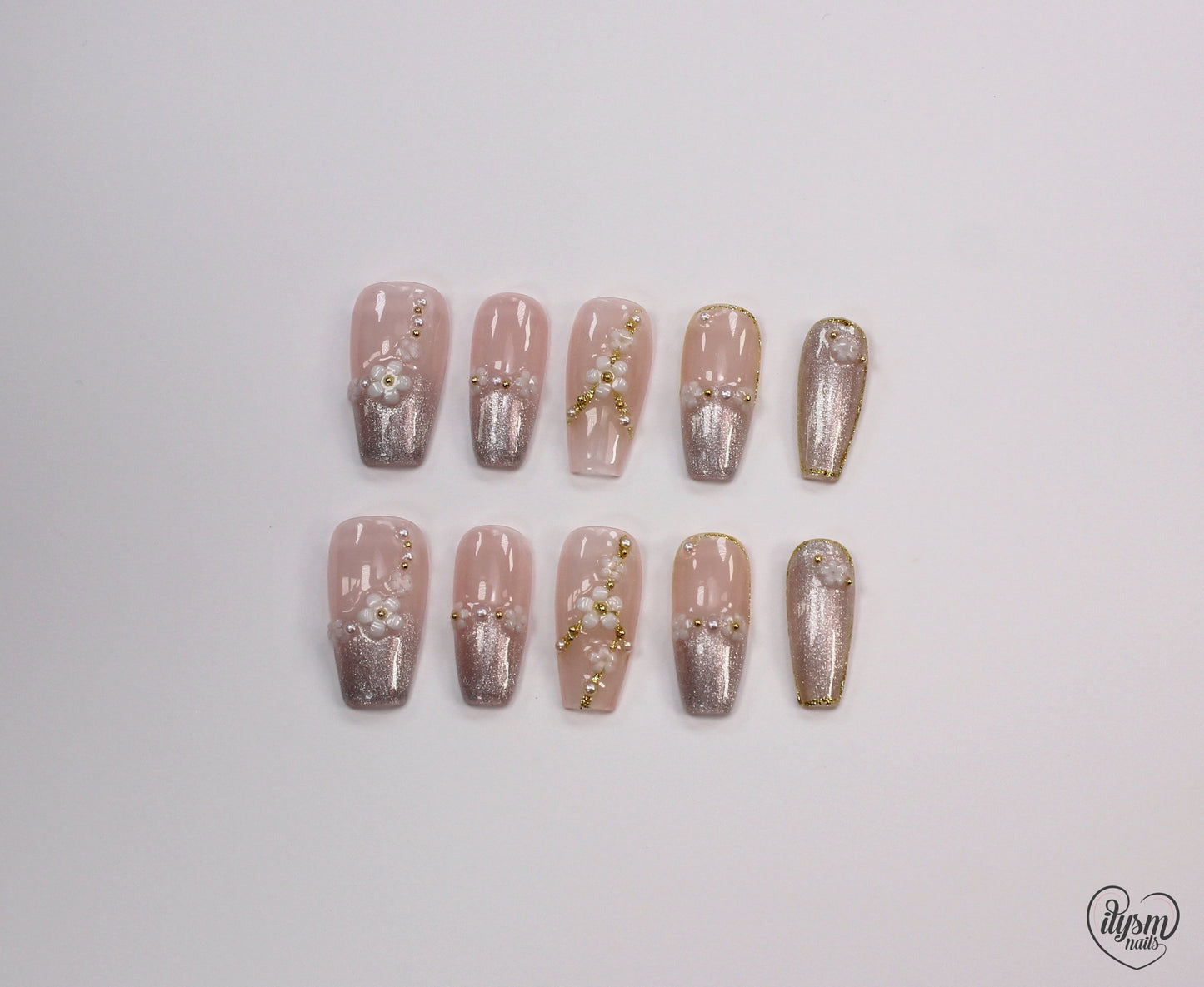 Glam Gardenia (Handmade Press on Nails) - Summer Collection