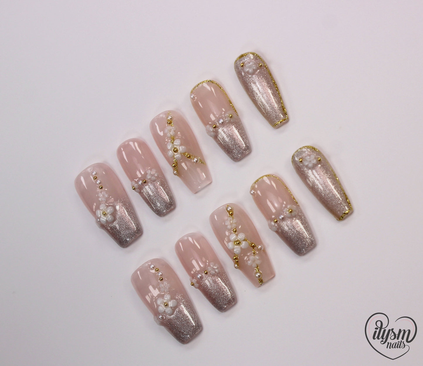 Glam Gardenia (Handmade Press on Nails) - Summer Collection