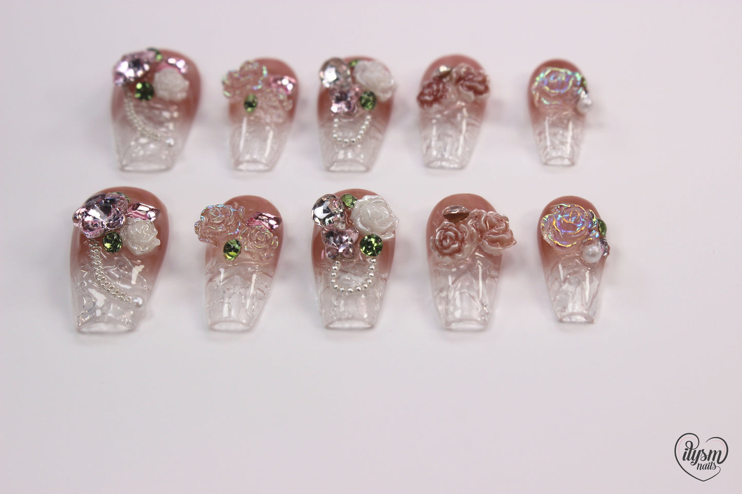 Mama Roses (Handmade Press on Nails) - Summer Collection