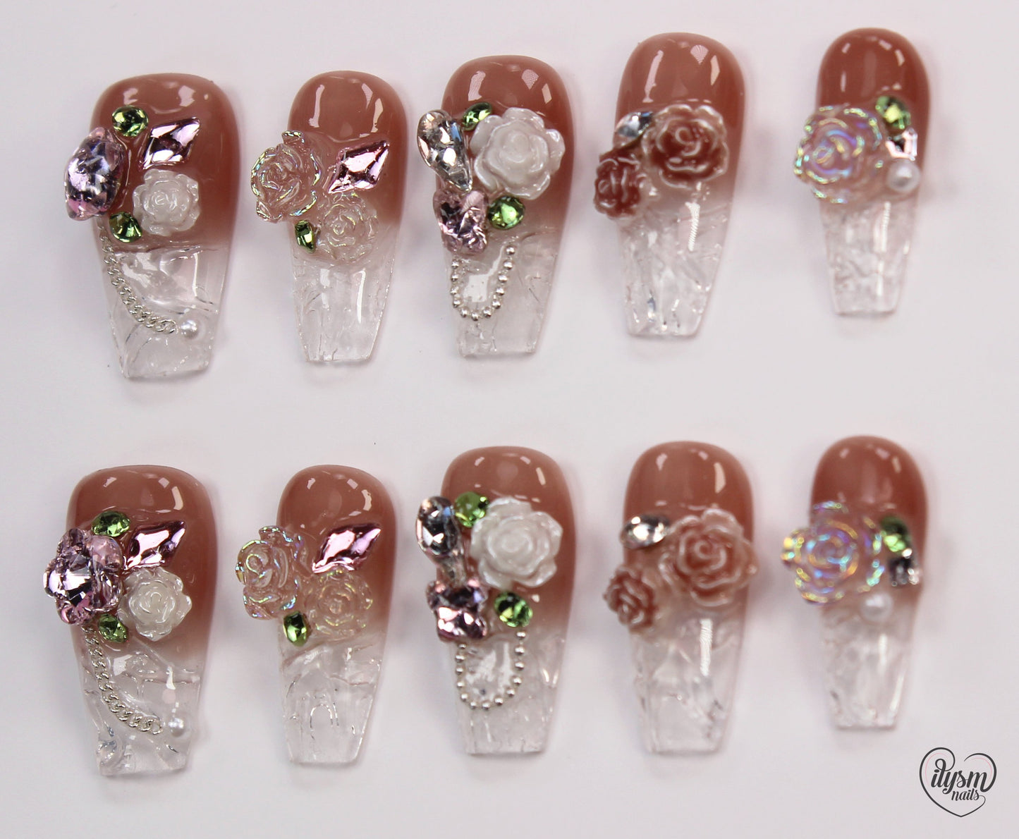 Mama Roses (Handmade Press on Nails) - Summer Collection