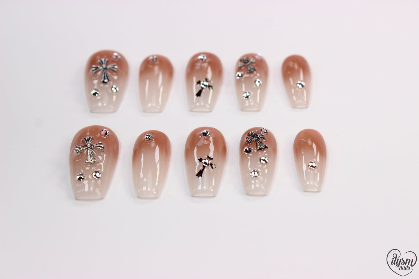 Nude White Ombre (Handmade Press on Nails) - Summer Collection