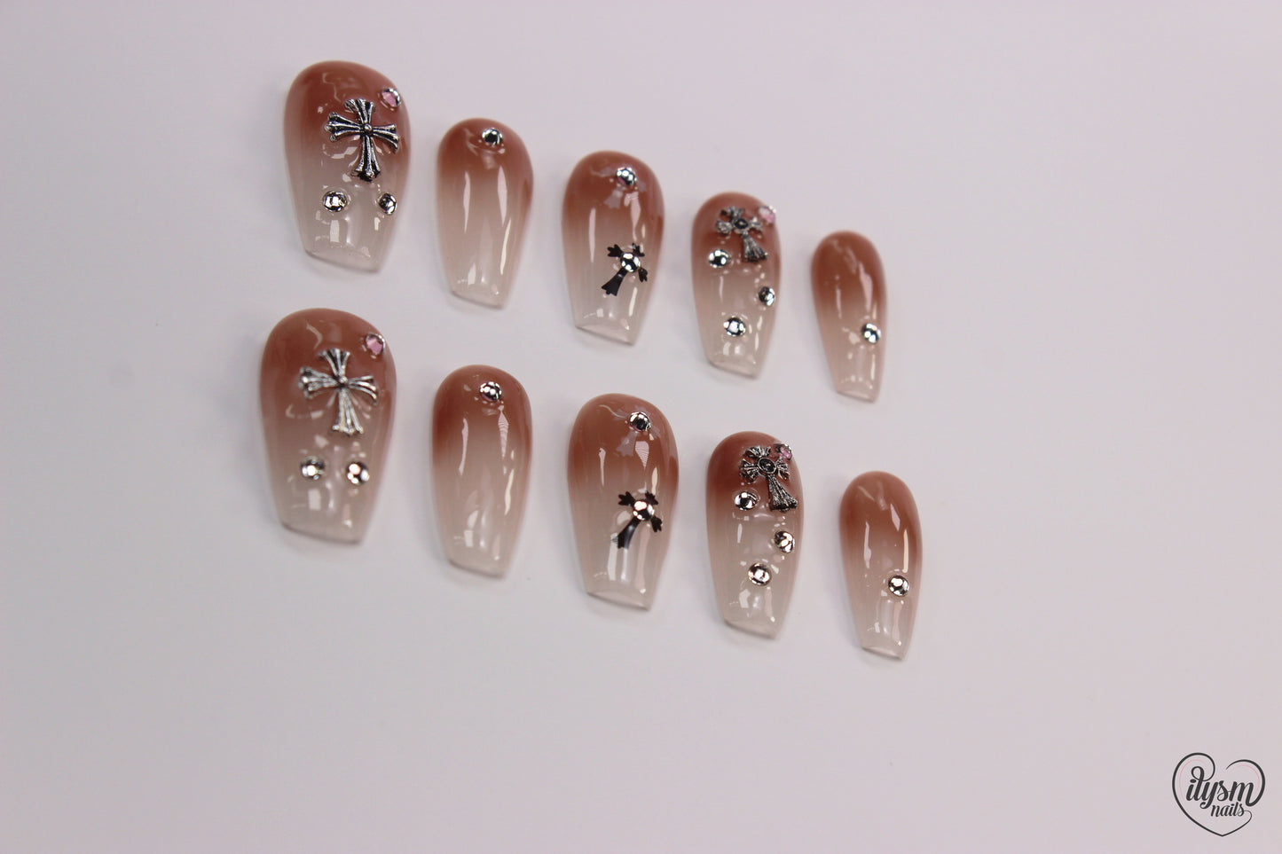 Nude White Ombre (Handmade Press on Nails) - Summer Collection