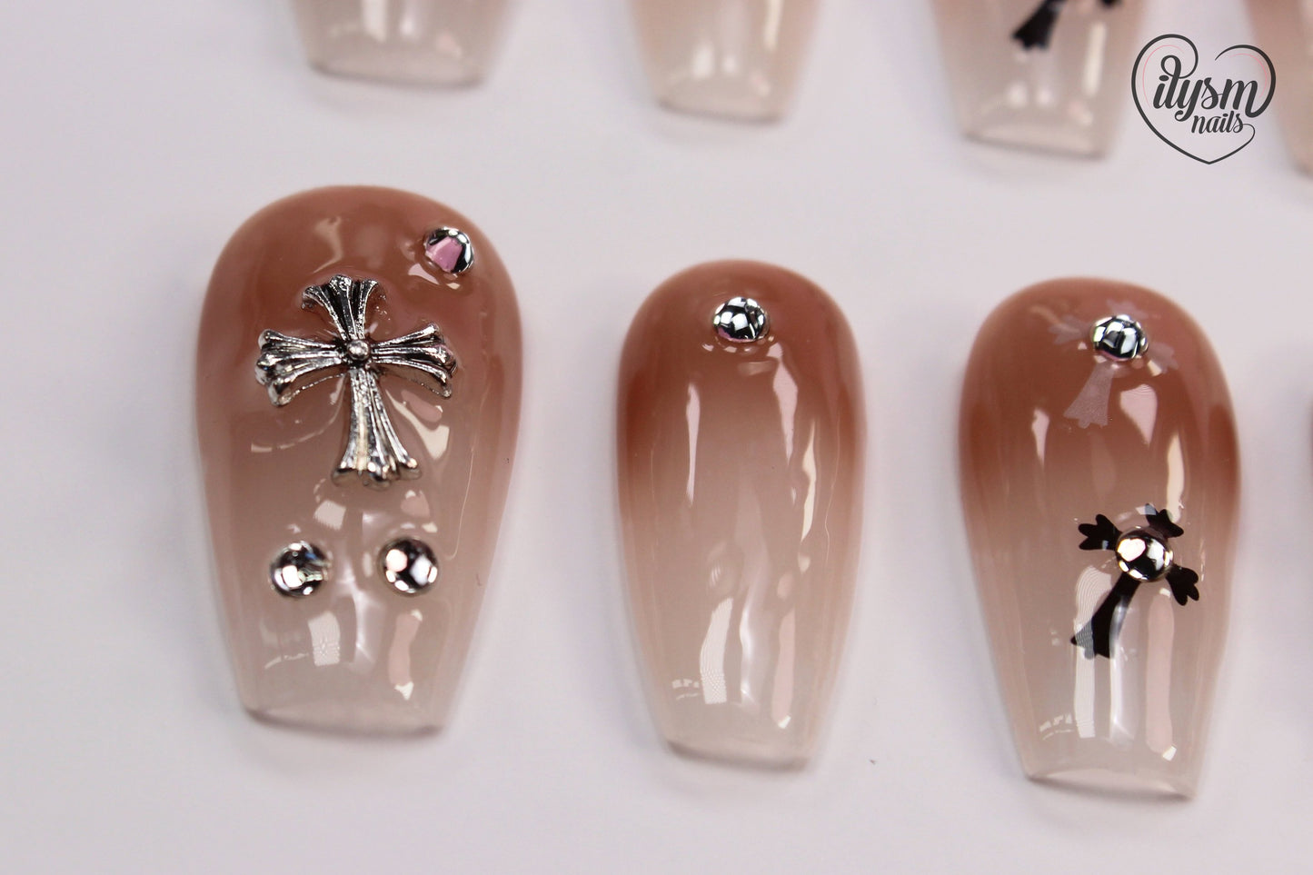 Nude White Ombre (Handmade Press on Nails) - Summer Collection