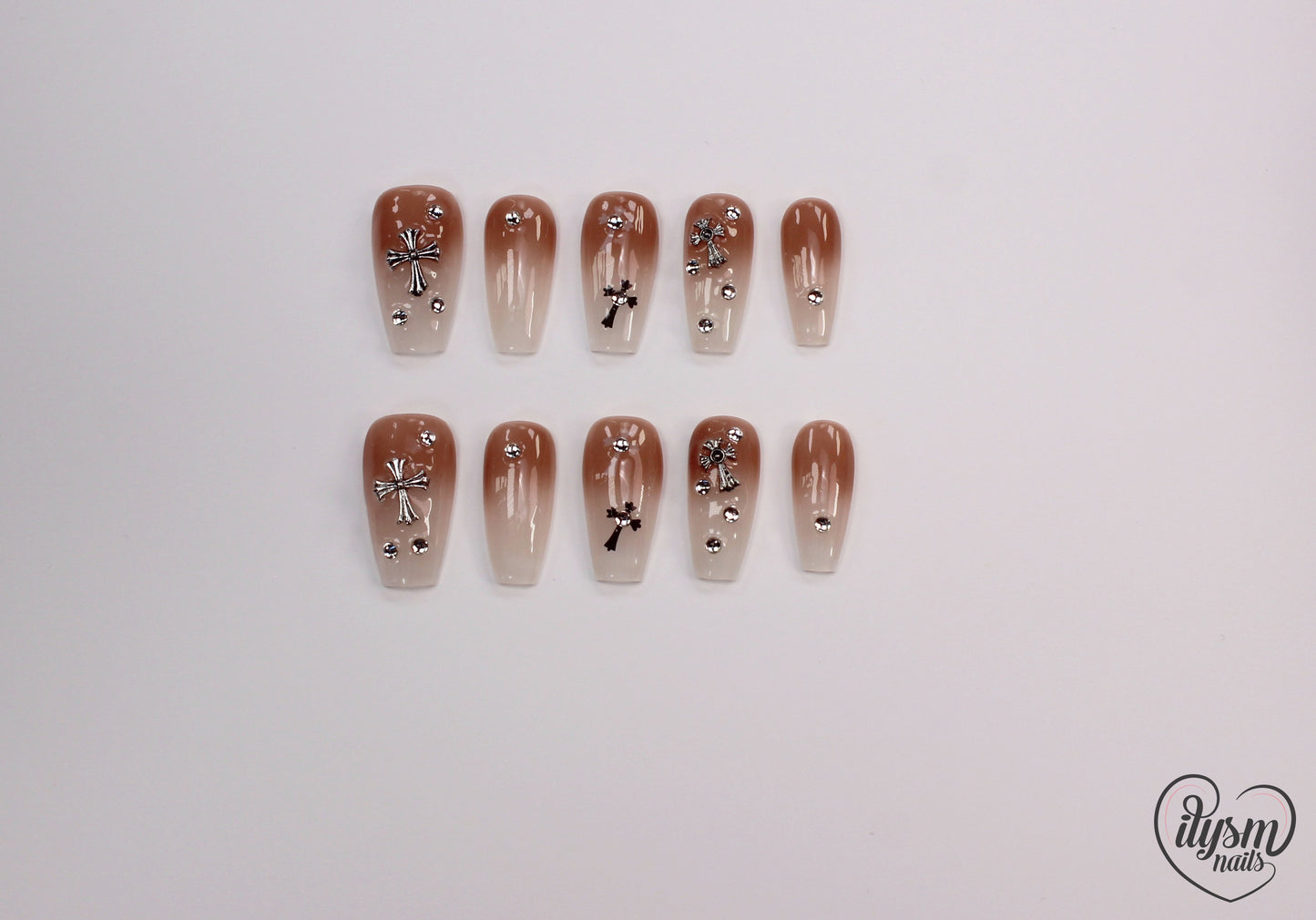 Nude White Ombre (Handmade Press on Nails) - Summer Collection