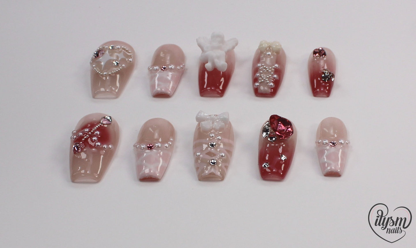 Little Angel (Handmade Press on Nails) - Summer Collection